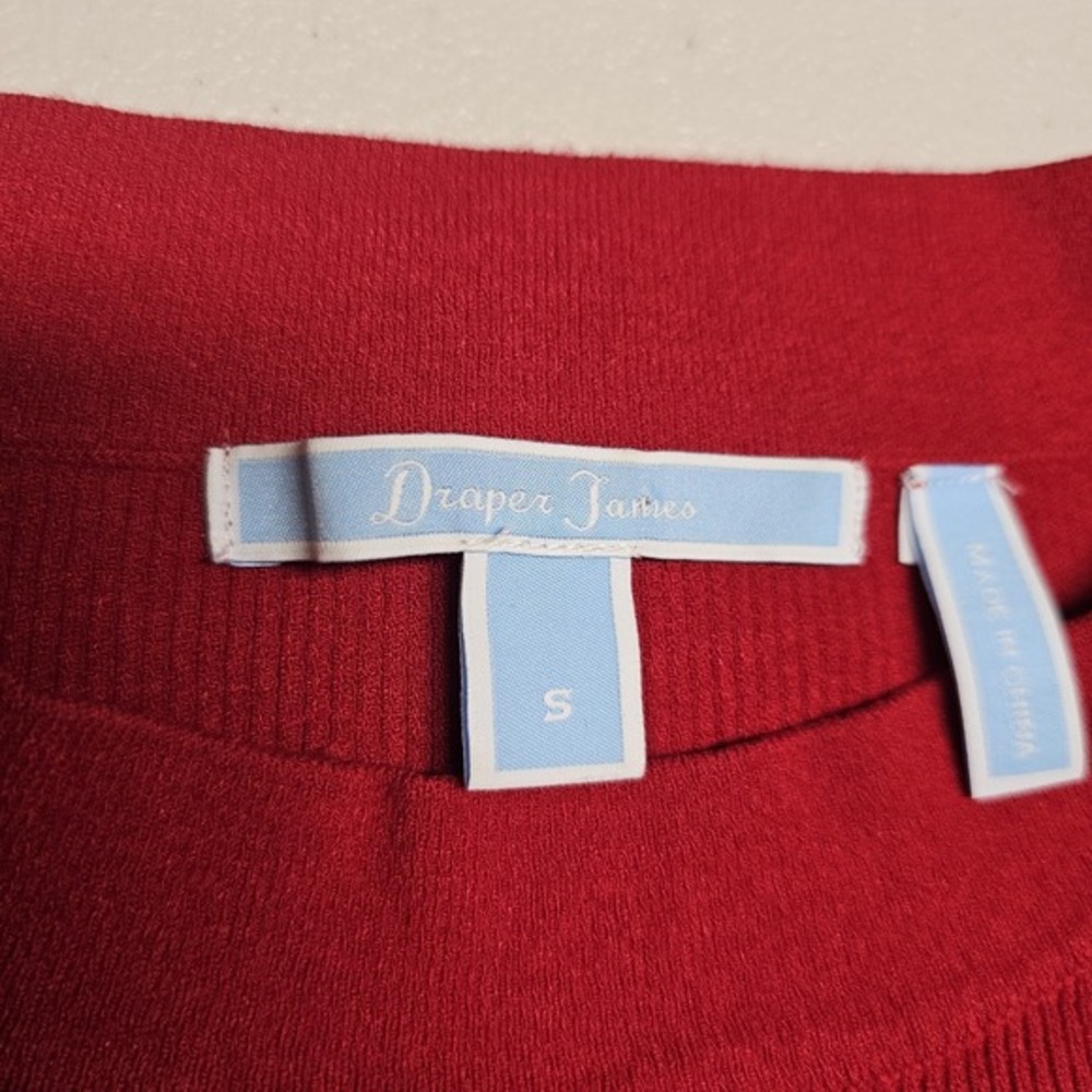 Draper James Red Floral Fair Isle Knit‎ Sweater Women's Size Small Mock Neck - Picture 7 of 12